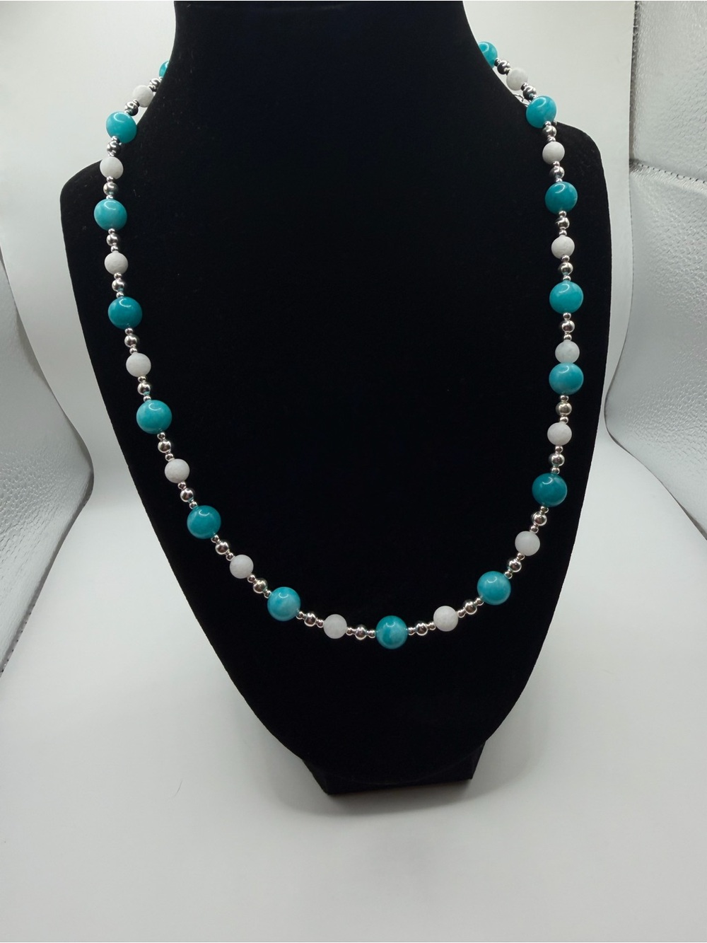 Turquoise & White Beaded Necklace - Women Jewelry